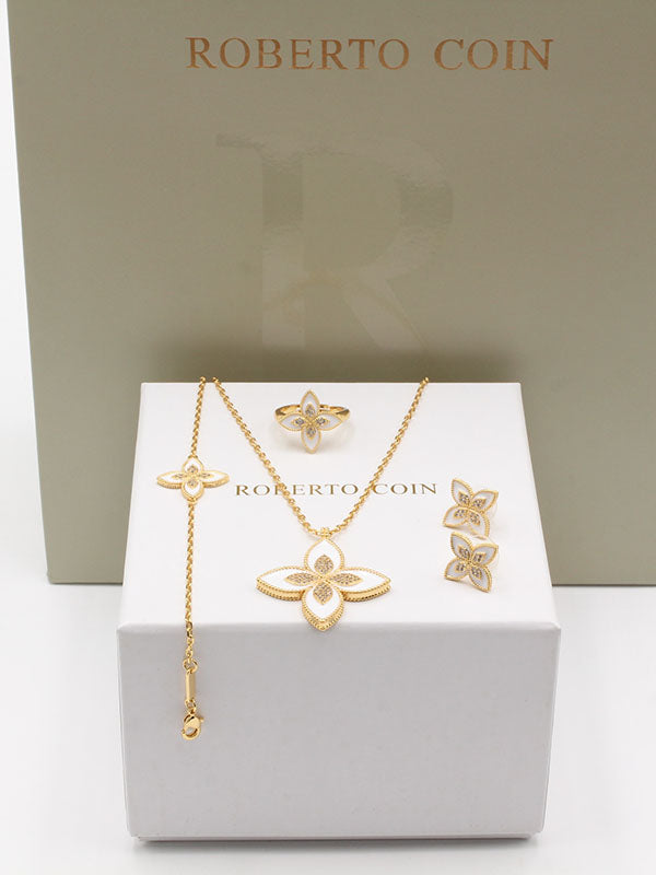 طقم روبرت كوين وردتين بليتنق اطقم roberto coin