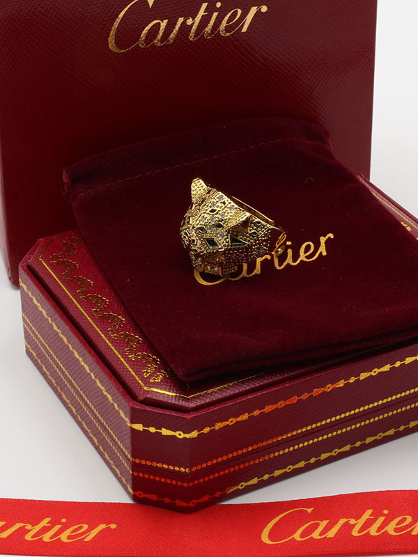 خاتم كارتير تايقر كبير ميتال خواتم CARTIER  