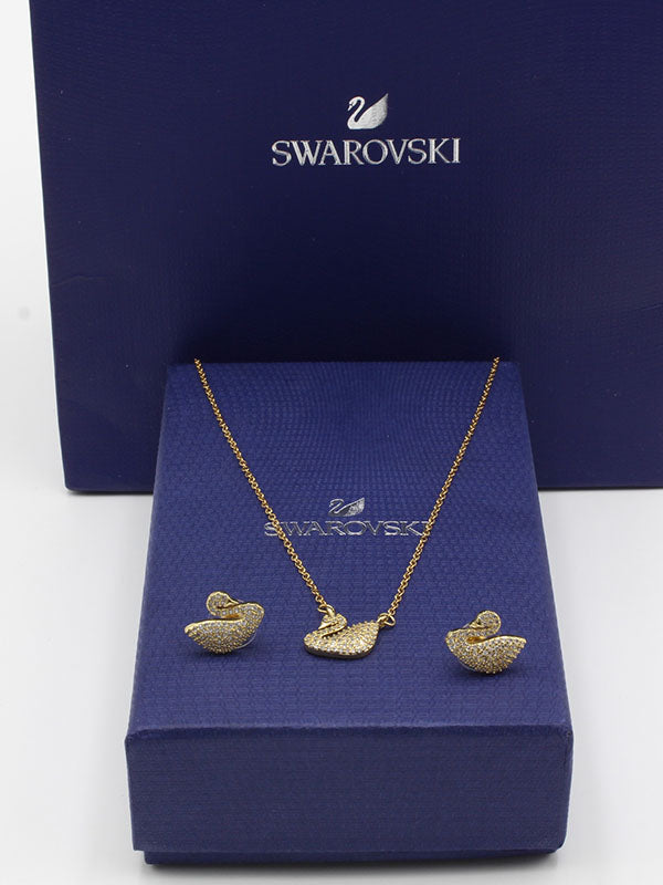 طقم سواروفسكي زركون سوان اطقم Swarovski ذهبي 