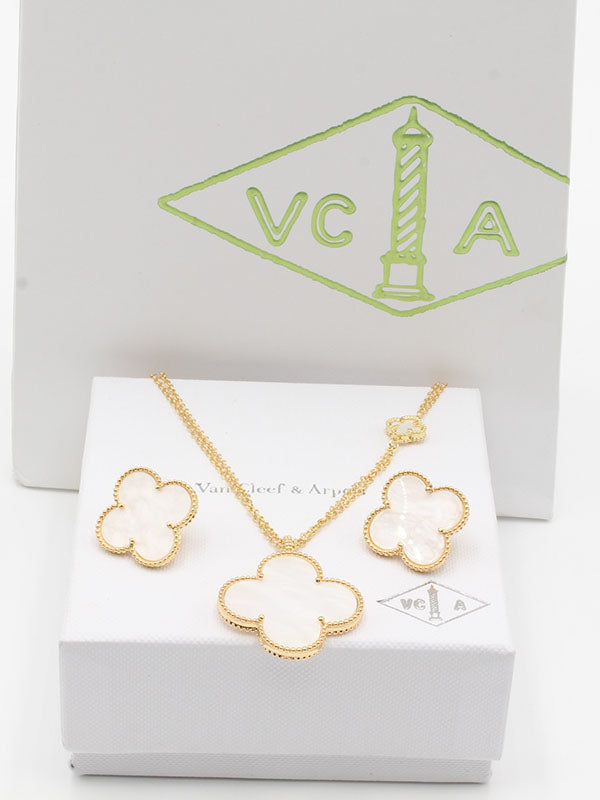 طقم فان كليف طويل اطقم van cleef ذهبي ابيض