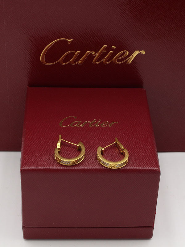 حلق كارتير ميتال الجديد لوقو زركون حلق CARTIER