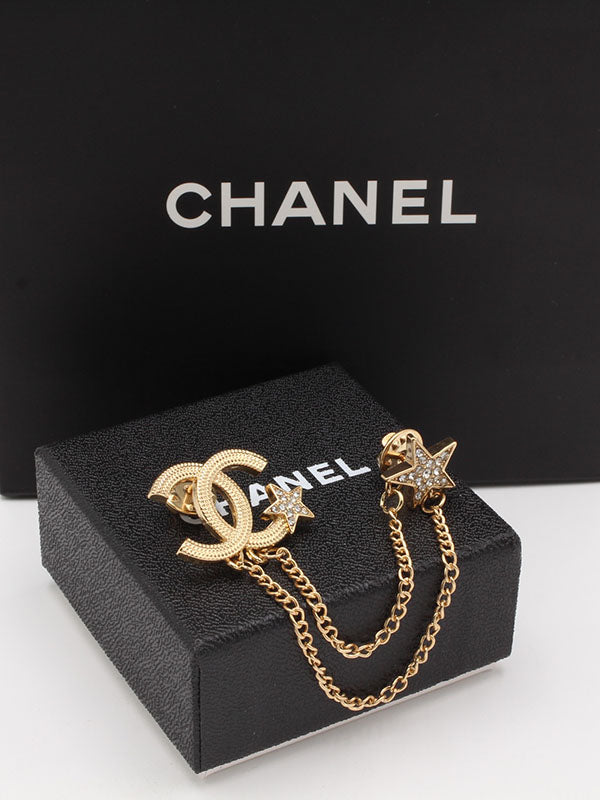 بروشات شانيل دبل شاين بروش chanel ذهبي 