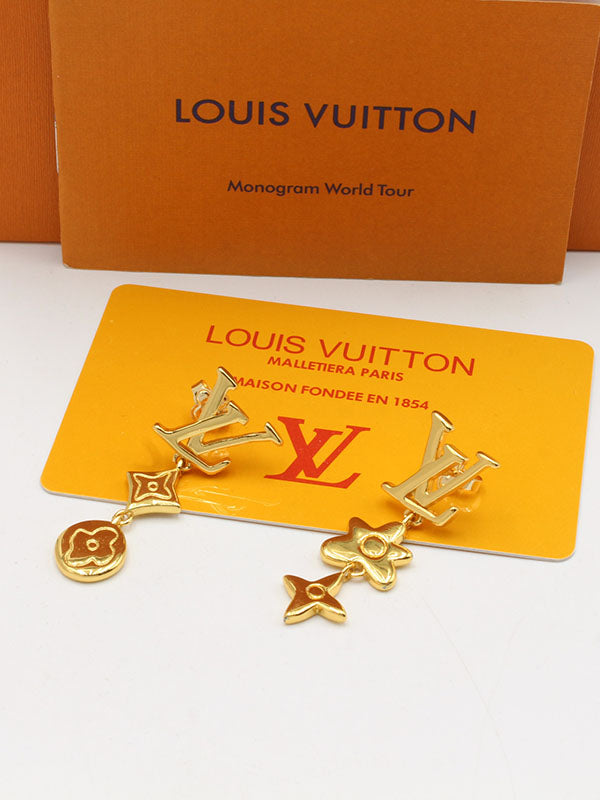 حلق لويس فيتون طويل لولو نيو حلق louis vuitton ذهبي