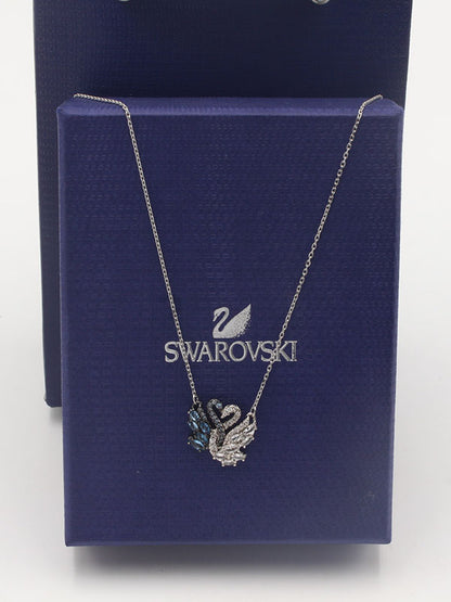 سلسال سواروفسكي دبل سوان سلسال Swarovski فضي