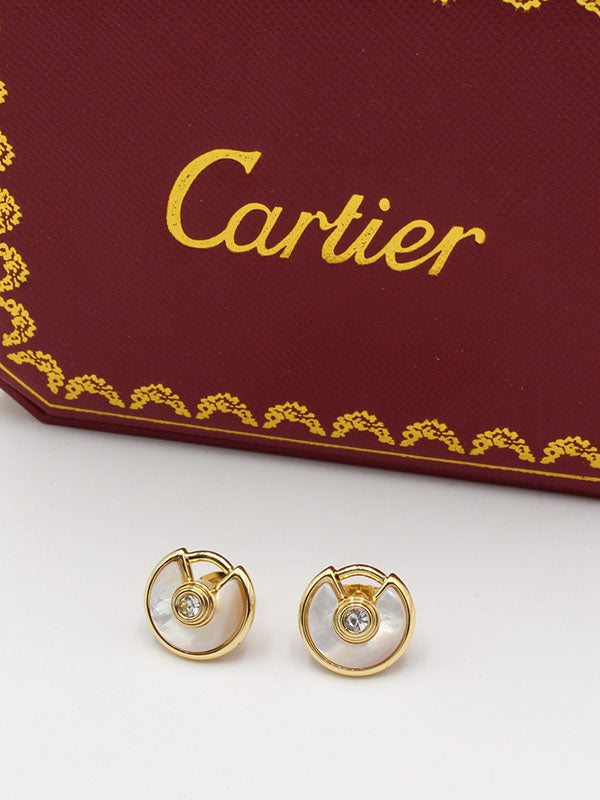 حلق كارتير شيل ابيض لوقو حلق CARTIER  