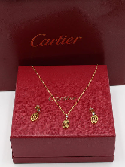 طقم كارتير بيضاوي اطقم CARTIER ذهبي 