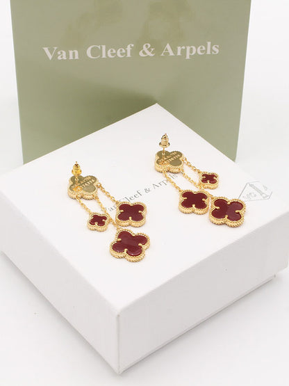 حلق فان كليف 4 وردات وسط حلق van cleef
