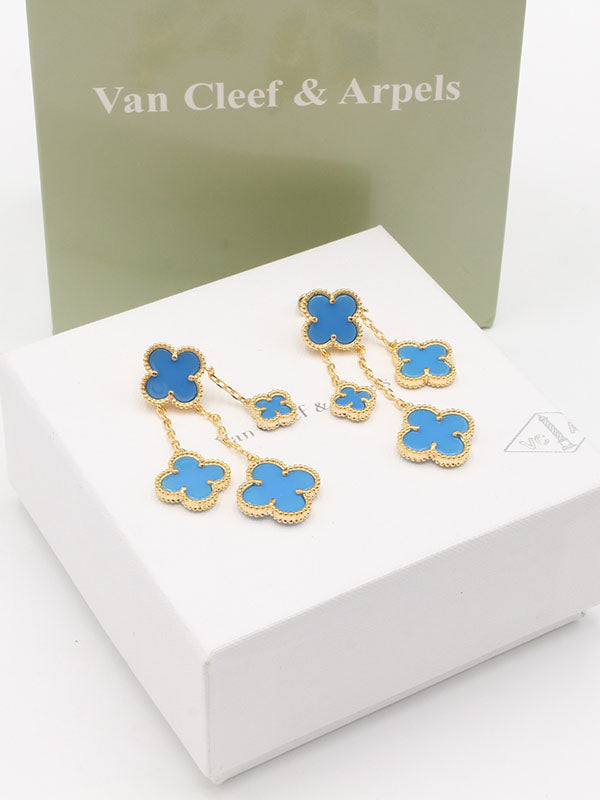 حلق فان كليف 4 وردات وسط حلق van cleef