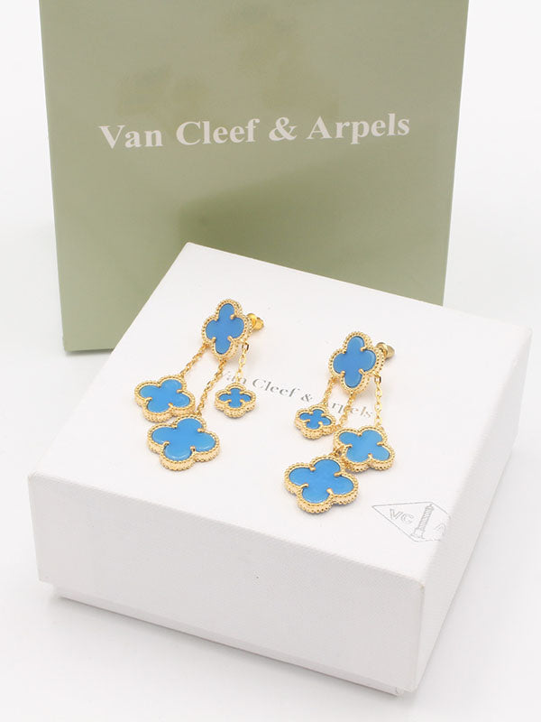 حلق فان كليف 4 وردات وسط حلق van cleef