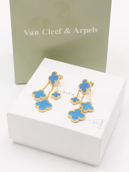 حلق فان كليف 4 وردات وسط حلق van cleef