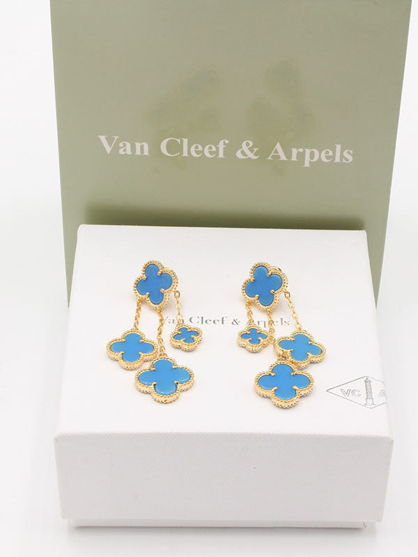 حلق فان كليف 4 وردات وسط حلق van cleef