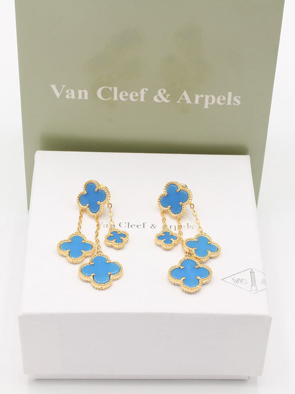 حلق فان كليف 4 وردات وسط حلق van cleef