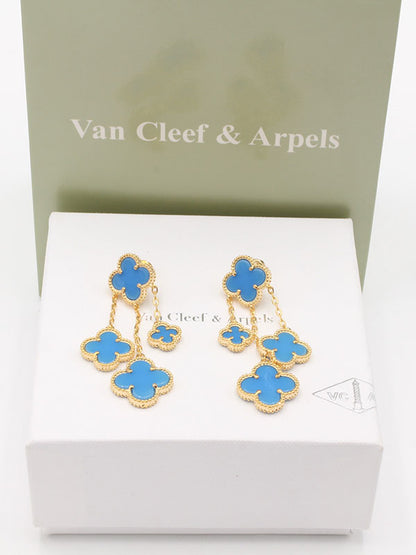 حلق فان كليف 4 وردات وسط حلق van cleef