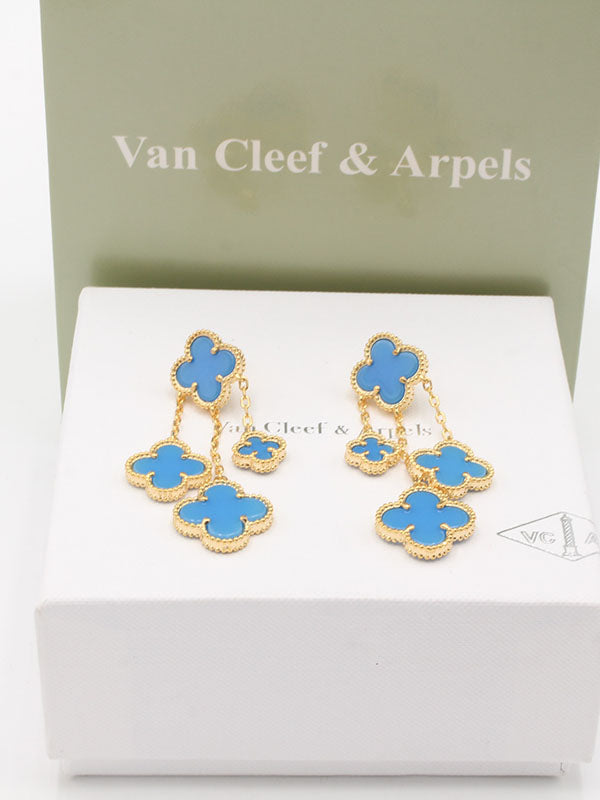 حلق فان كليف 4 وردات وسط حلق van cleef