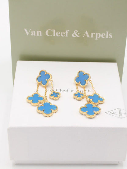 حلق فان كليف 4 وردات وسط حلق van cleef