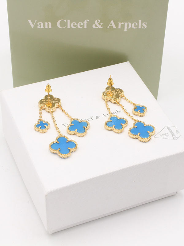 حلق فان كليف 4 وردات وسط حلق van cleef