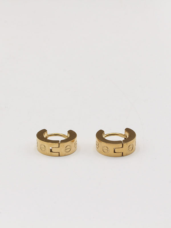 حلق كارتير مدور كبس ذهبي حلق CARTIER