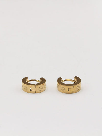 حلق كارتير مدور كبس ذهبي حلق CARTIER