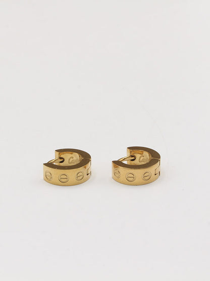 حلق كارتير مدور كبس ذهبي حلق CARTIER