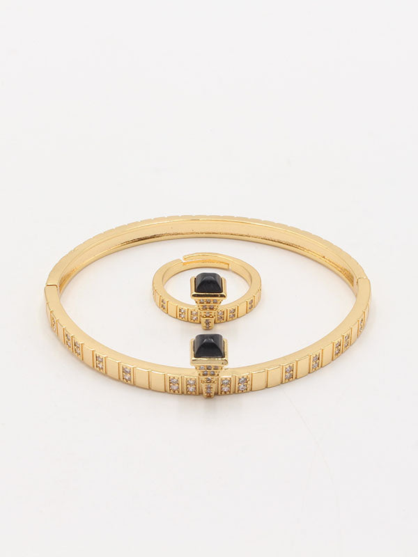 اساور حجر ملون مع خاتم 807 اسواره مارلي