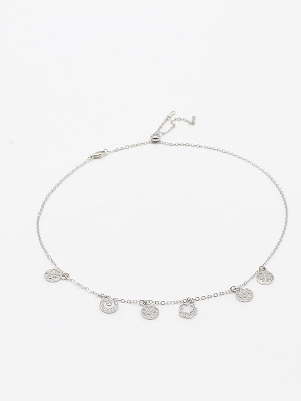 سلسال تشوكر 52227 سلسال jewel ابيض فضي