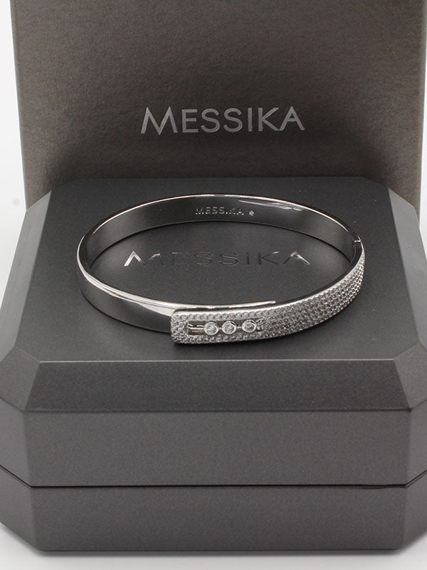 اسواره ميسيكا هاف زركون بانقل لوقو اسواره messika فضي