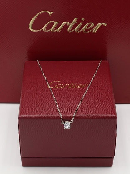 سلسال كارتير سوليتير ستون زركون لوقو سلسال CARTIER فضي 