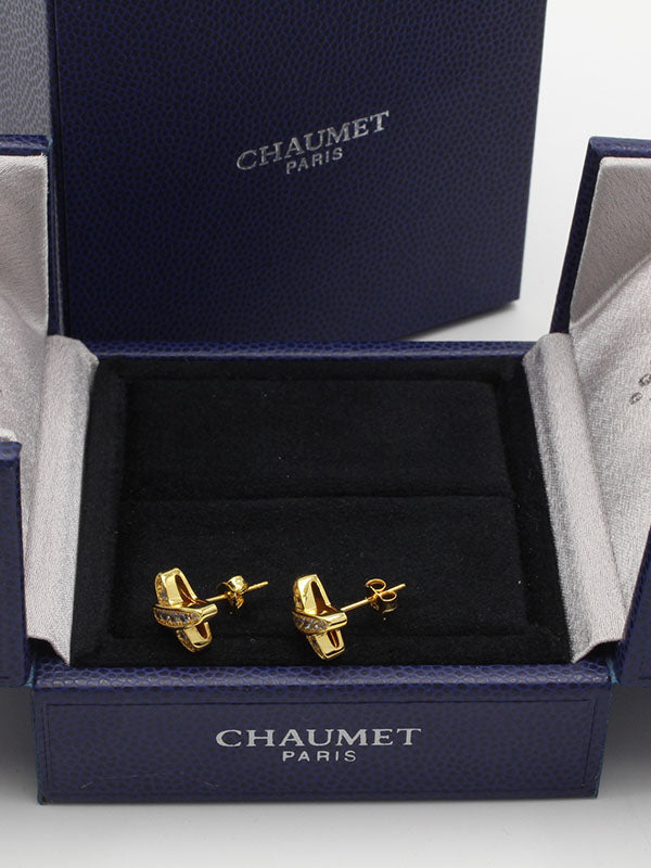 حلق شومية اكس زركون صغير لوقو حلق chaumet  