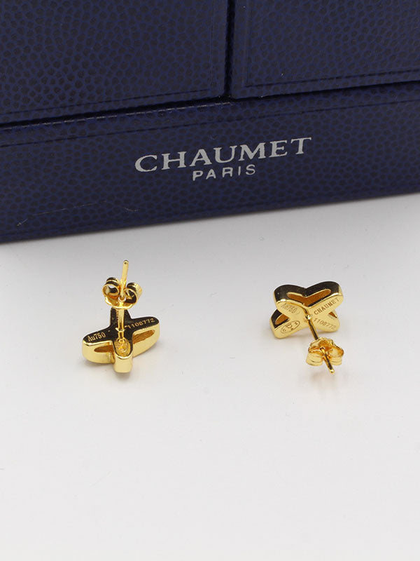 حلق شومية اكس زركون صغير لوقو حلق chaumet  