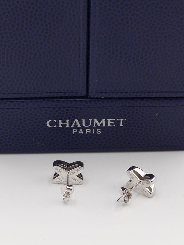 حلق شومية اكس زركون صغير لوقو حلق chaumet  