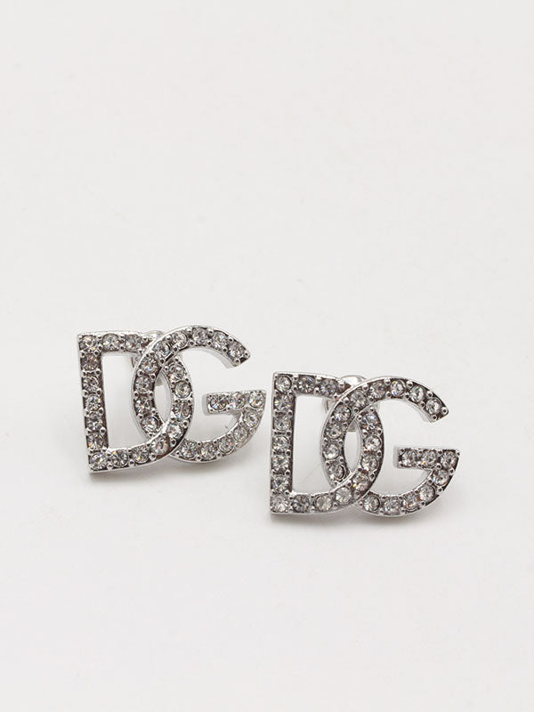 حلق دولتشي غبانا كريستال حلق Dolce&amp;Gabbana فضي