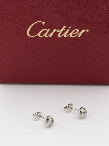 حلق كارتير ون ستون صعير حلق CARTIER فضي 