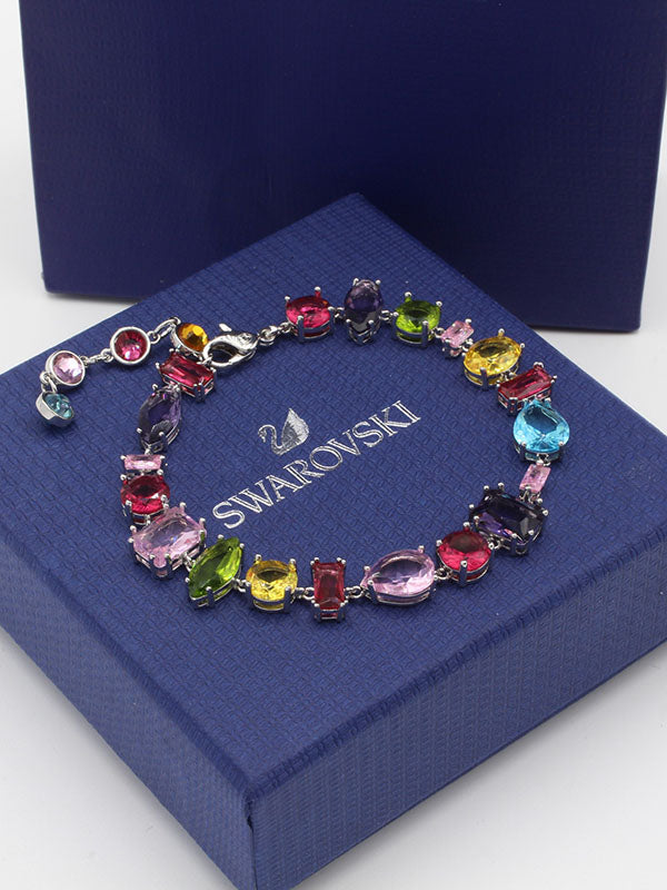 اساور سواروفسكي زركون ملون اسواره Swarovski ملون فضي