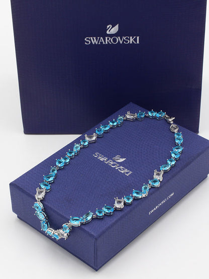 سلسال سواروفسكي عقد ملون سماوي سلسال Swarovski