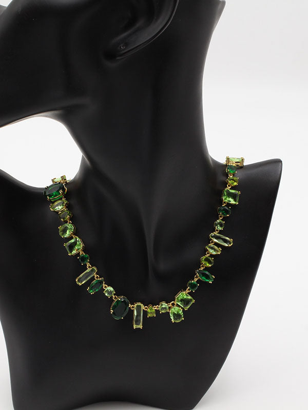 سلسال سواروفسكي عقد ملون اخضر سلسال Swarovski