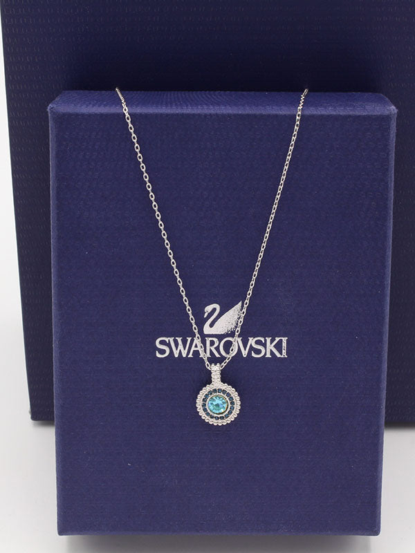 سلسال سواروفسكي بلو ستون سمبل سلسال Swarovski ذهبي