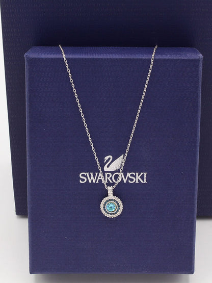 سلسال سواروفسكي بلو ستون سمبل سلسال Swarovski ذهبي