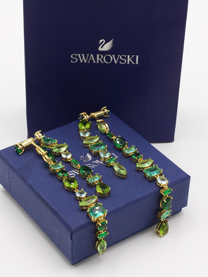 حلق سواروفسكي زركون اخضر حلق Swarovski