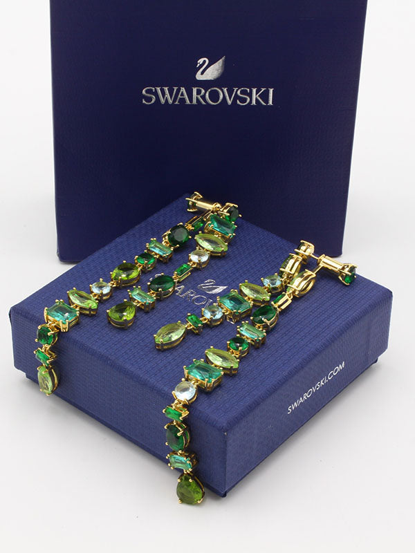 حلق سواروفسكي زركون اخضر حلق Swarovski