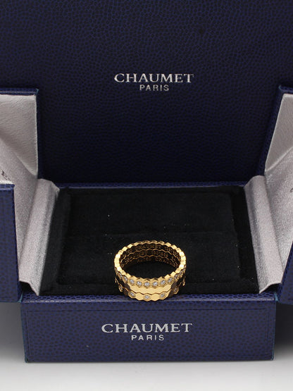 خواتم شومية 3 دبل زركون لوقو خواتم chaumet ذهبي 5