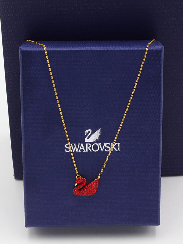 سلسال سواروفسكي سوان كرستال سلسال Swarovski احمر ذهبي