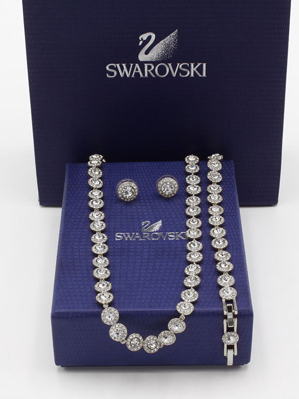 طقم سواروفسكي زركون ذهبي اطقم Swarovski فضي