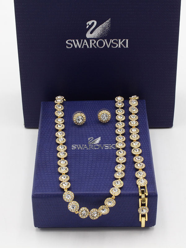 طقم سواروفسكي زركون ذهبي اطقم Swarovski