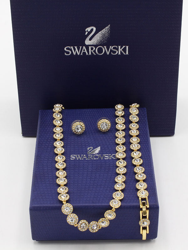 طقم سواروفسكي زركون ذهبي اطقم Swarovski