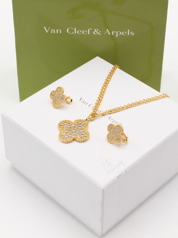 طقم فان كليف ورده كبيره زركون اطقم van cleef