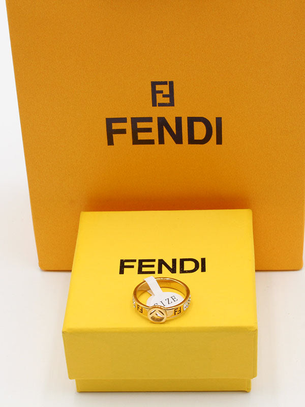 خاتم فندي سيركل كريستال خواتم fendi ابيض ذهبي 7