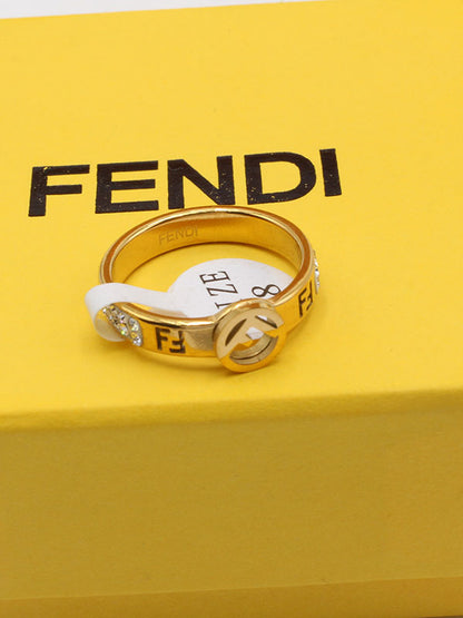 خاتم فندي سيركل كريستال خواتم fendi