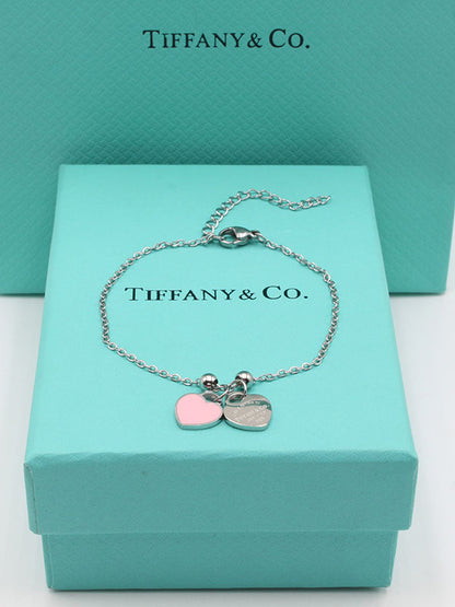 اسواره تيفاني قلبين اسواره tiffany وردي فضي