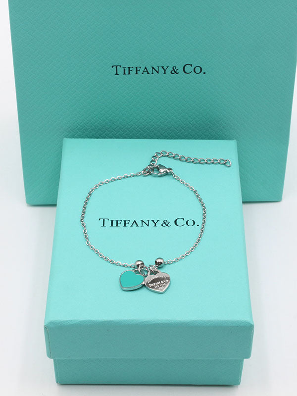 اسواره تيفاني قلبين اسواره tiffany تيفاني فضي