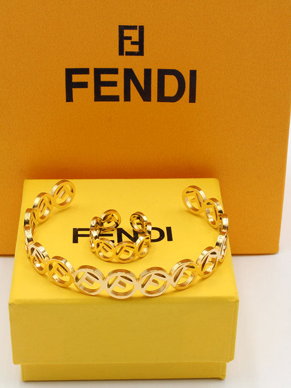 اسواره فندي مع خاتم بانقل اسواره fendi ذهبي